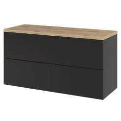 Meuble sous vasque suspendu noir mat l.120 x H.60 x P.45 cm, GoodHome Imandra