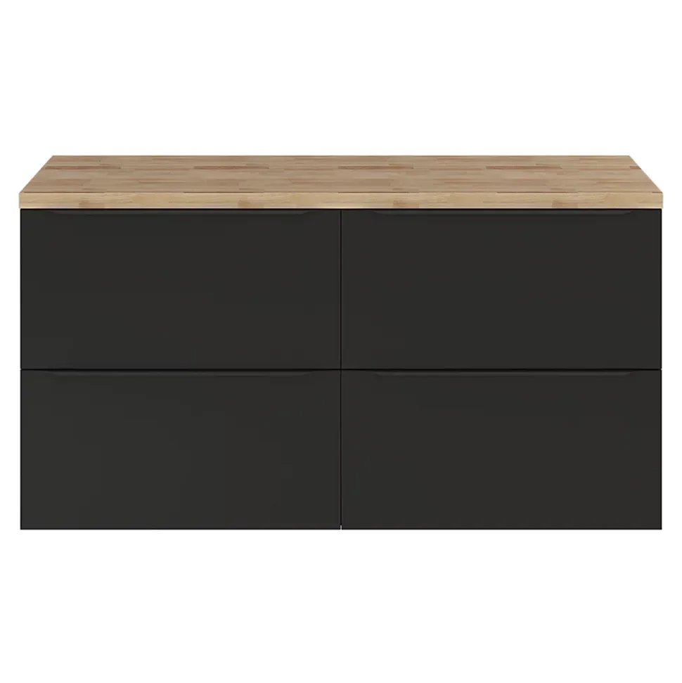 Meuble sous vasque suspendu noir mat l.120 x H.60 x P.45 cm, GoodHome Imandra
