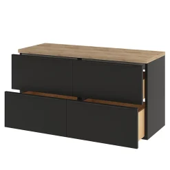Meuble sous vasque suspendu noir mat l.120 x H.60 x P.45 cm, GoodHome Imandra