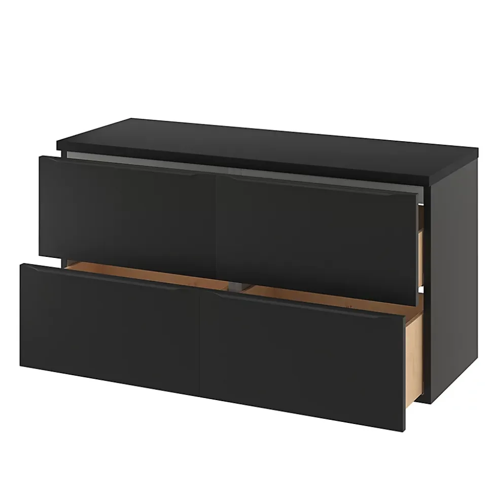 Meuble sous vasque suspendu noir mat l.120 x H.60 x P.45 cm, GoodHome Imandra