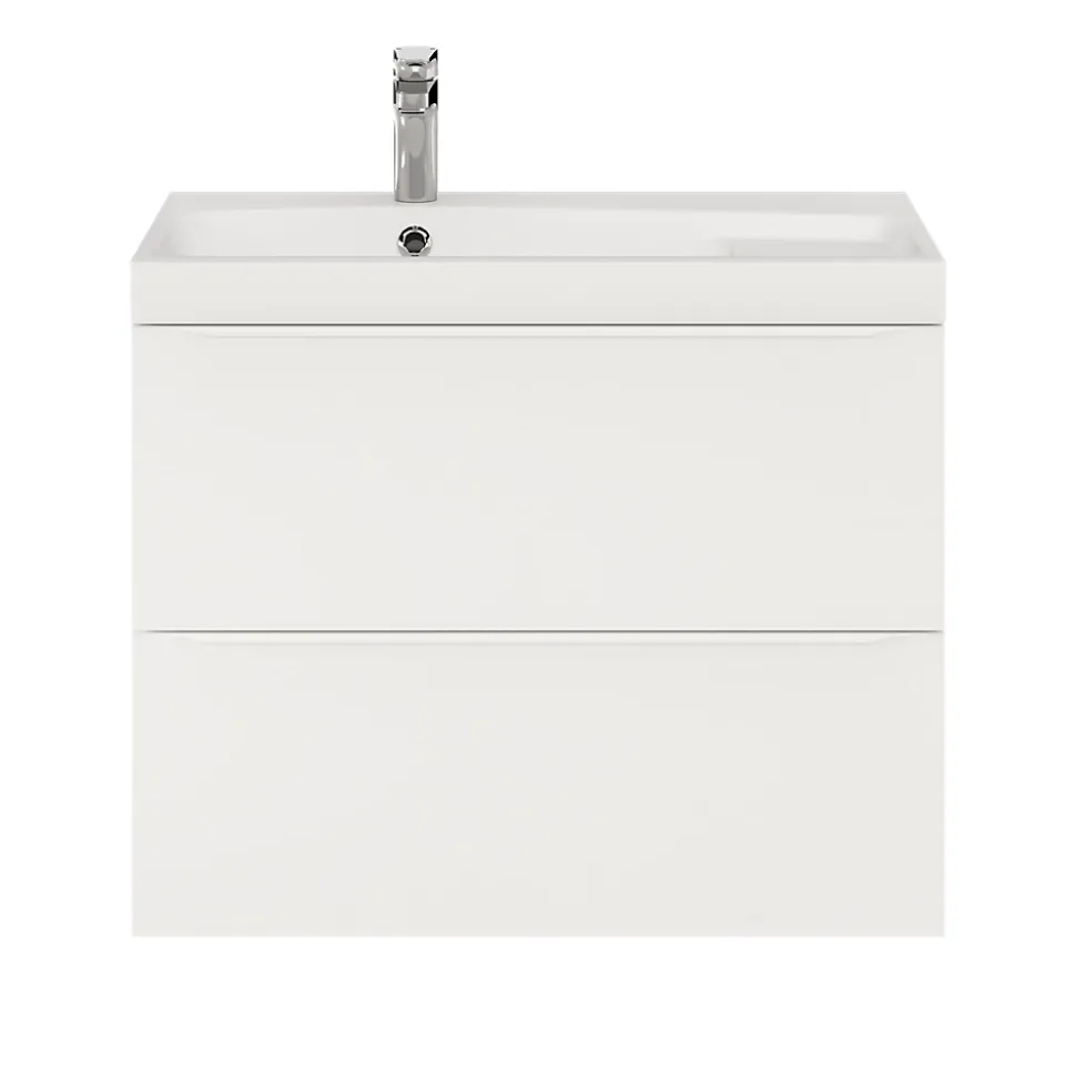 Meuble sous vasque suspendu blanc mat l.80 x H.60 x P.45 cm, GoodHome Imandra