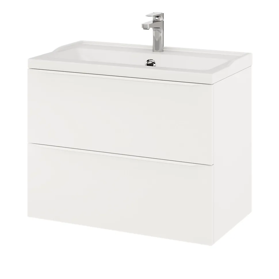 Meuble sous vasque suspendu blanc mat l.80 x H.60 x P.45 cm, GoodHome Imandra
