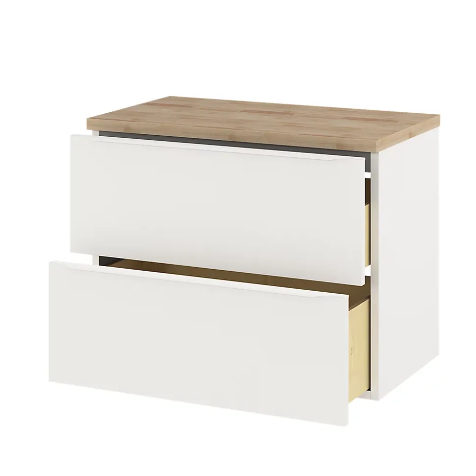 Meuble sous vasque suspendu blanc mat l.80 x H.60 x P.45 cm, GoodHome Imandra