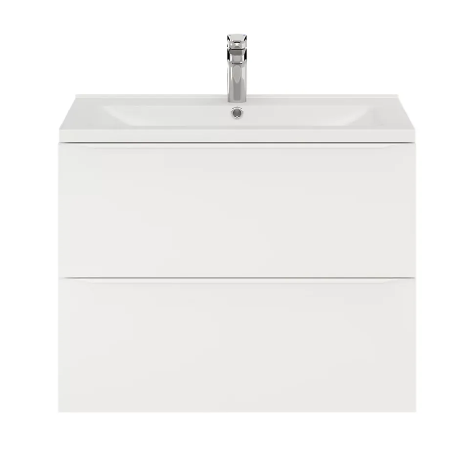 Meuble sous vasque suspendu blanc mat l.80 x H.60 x P.45 cm, GoodHome Imandra