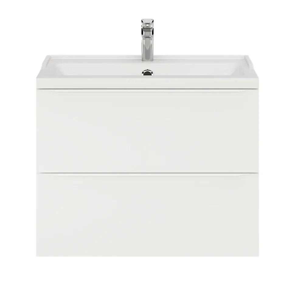 Meuble sous vasque suspendu blanc mat l.80 x H.60 x P.45 cm, GoodHome Imandra