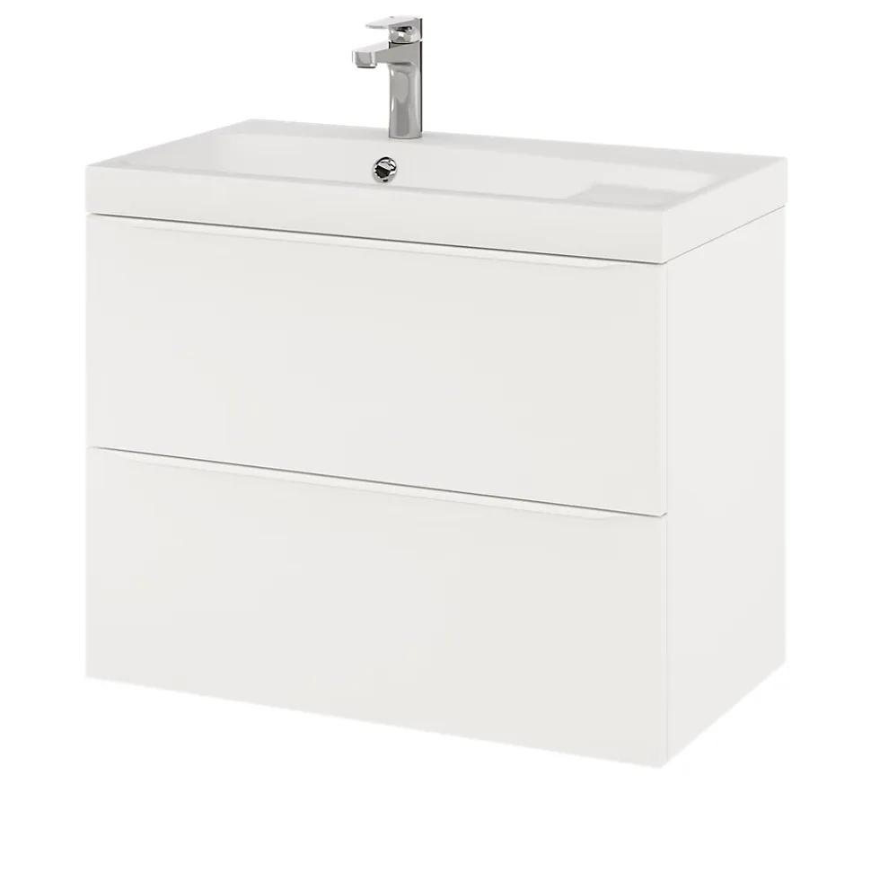 Meuble sous vasque suspendu blanc mat l.80 x H.60 x P.45 cm, GoodHome Imandra