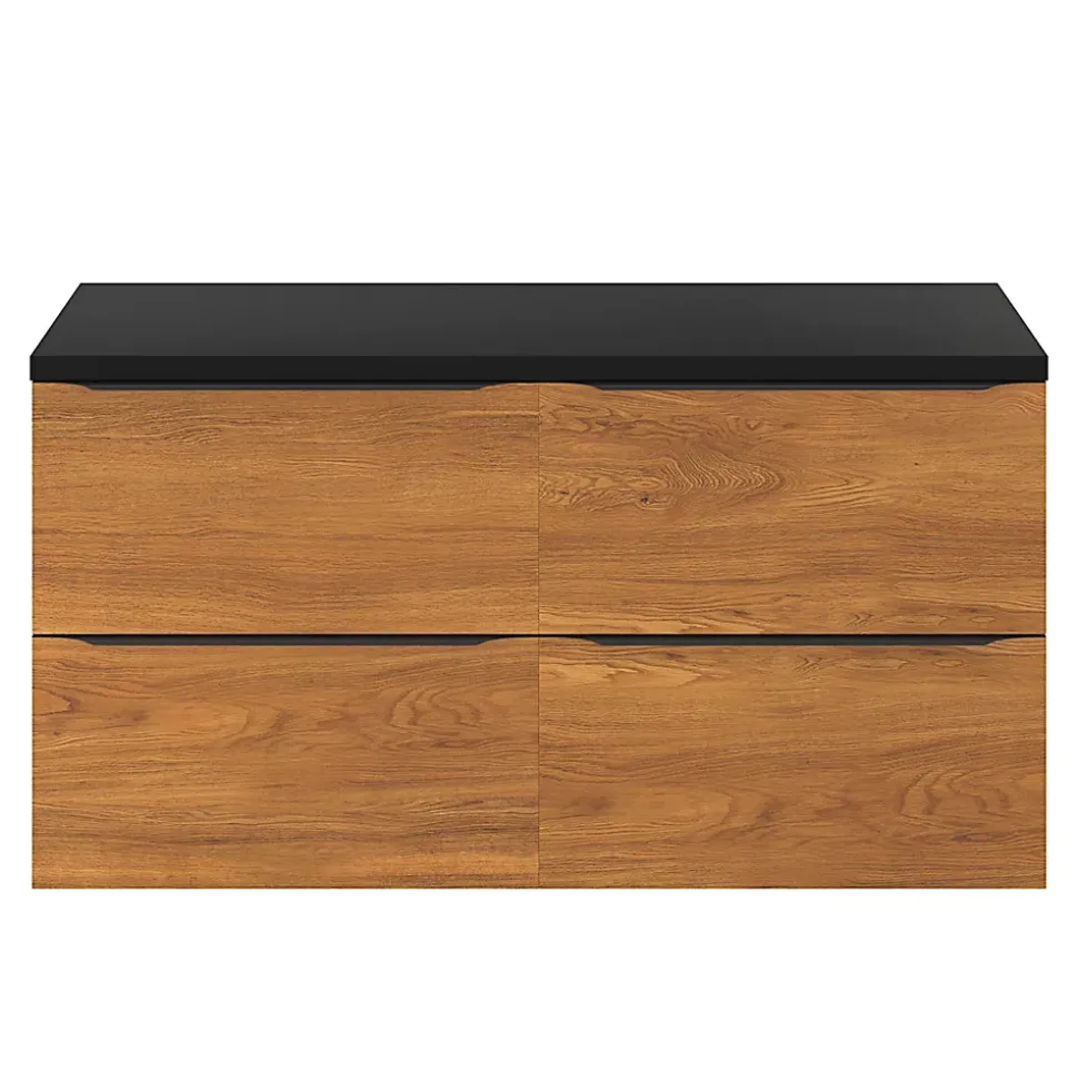 Meuble sous vasque suspendu effet noyer l.120 x H.60 x P.45 cm, GoodHome Imandra