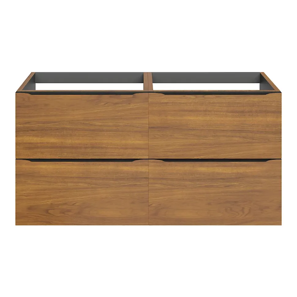Meuble sous vasque suspendu effet noyer l.120 x H.60 x P.45 cm, GoodHome Imandra