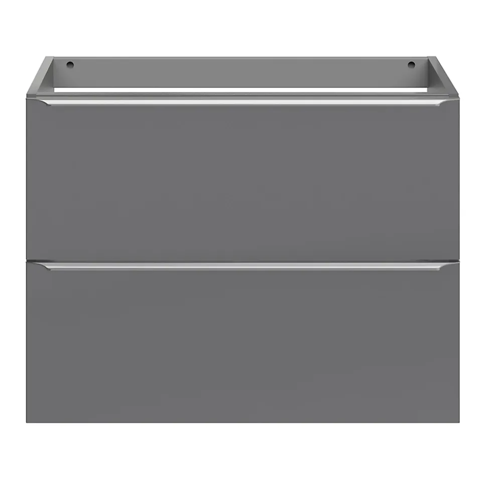 Meuble sous vasque suspendu faible profondeur gris brillant l.80 x H.60 x P.36 cm, GoodHome Imandra