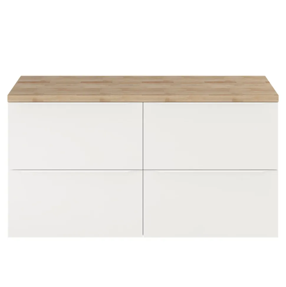 Meuble sous vasque suspendu blanc mat l.120 x H.60 x P.45 cm, GoodHome Imandra