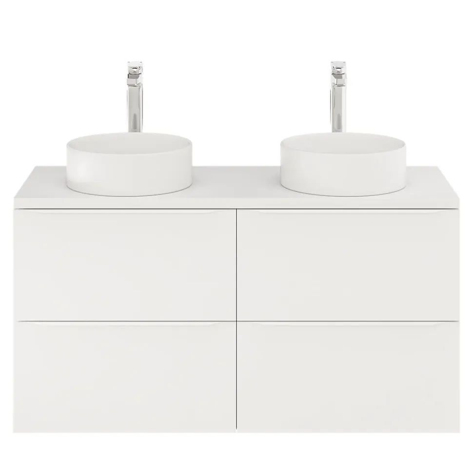 Meuble sous vasque suspendu blanc mat l.120 x H.60 x P.45 cm, GoodHome Imandra