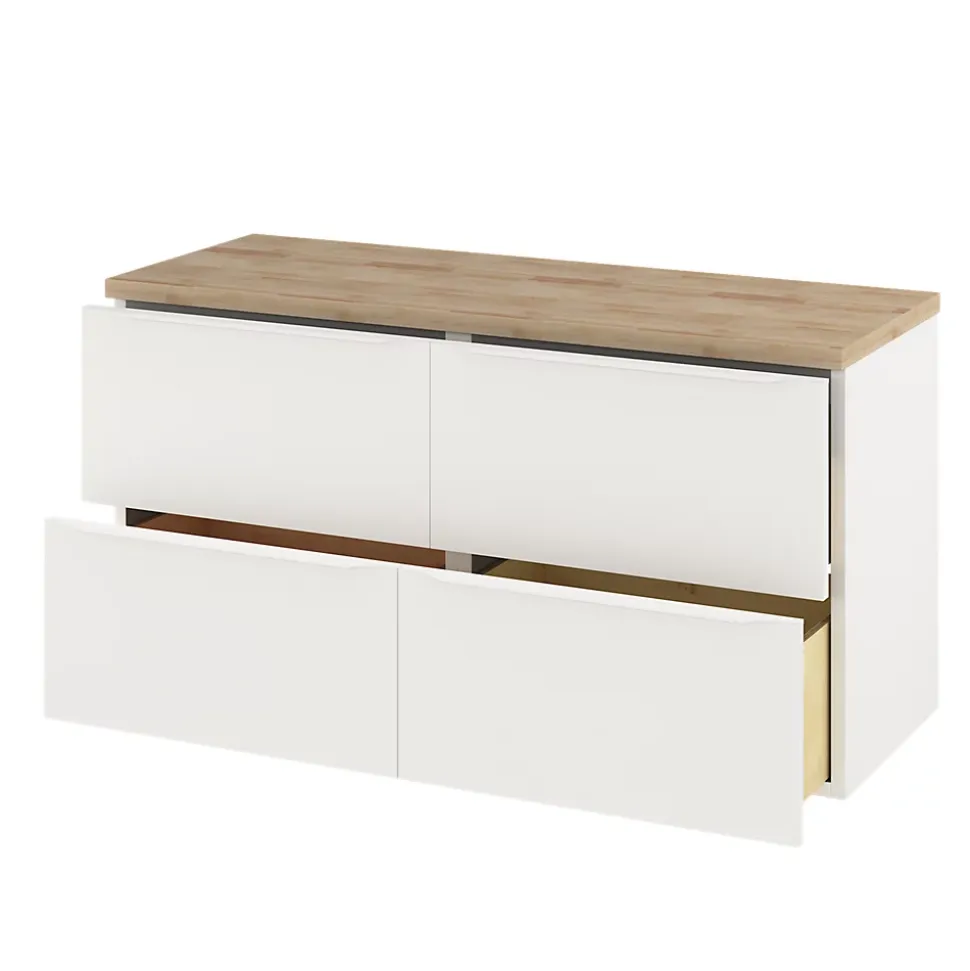 Meuble sous vasque suspendu blanc mat l.120 x H.60 x P.45 cm, GoodHome Imandra