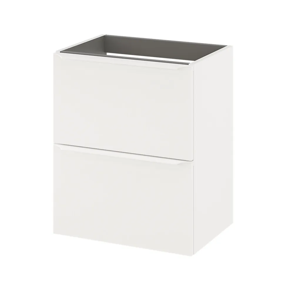 Meuble sous vasque suspendu faible profondeur blanc mat l.50 x H.60 x P.36 cm, GoodHome Imandra