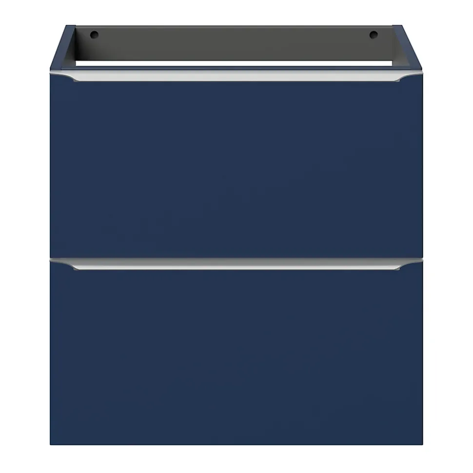 Meuble sous vasque suspendu faible profondeur bleu nuit mat l.60 x H.60 x P.36 cm, GoodHome Imandra