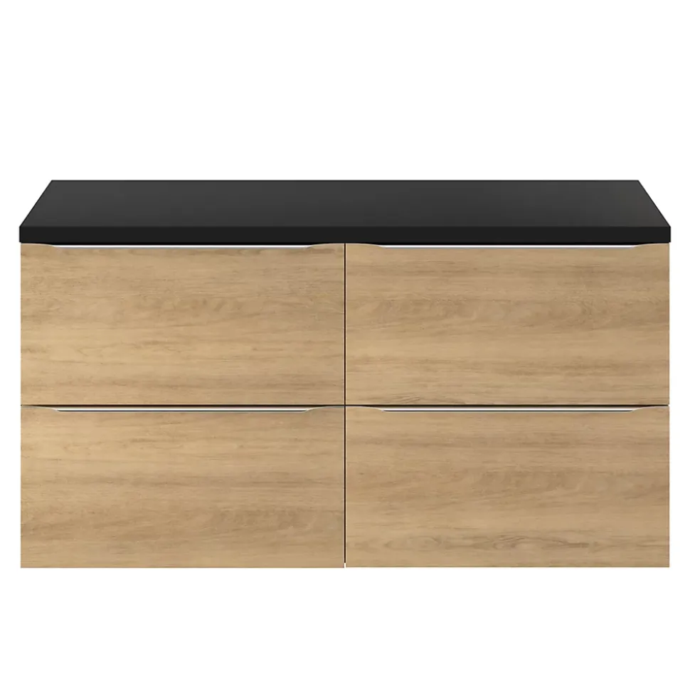 Meuble sous vasque suspendu effet chêne l.120 x H.60 x P.45 cm, GoodHome Imandra