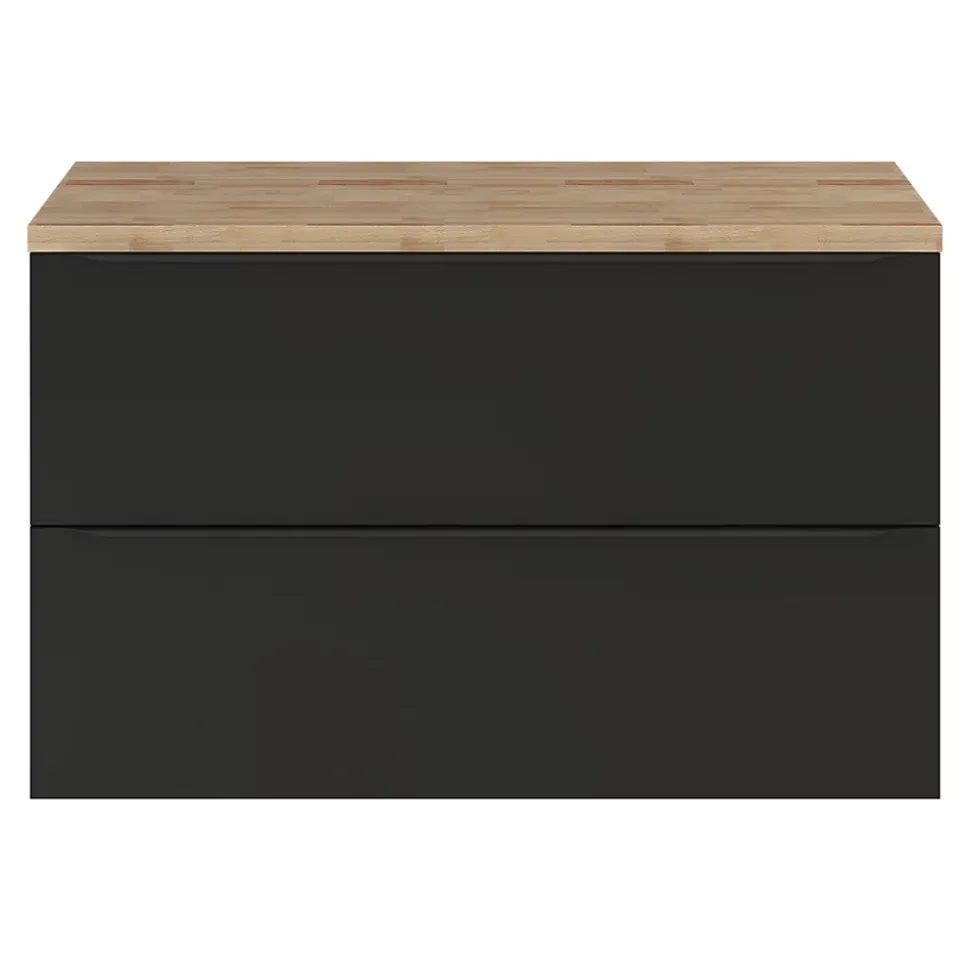 Meuble sous vasque suspendu noir mat l.100 x H.60 x P.45 cm, GoodHome Imandra