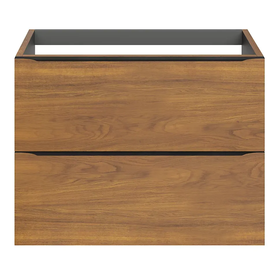Meuble sous vasque suspendu effet noyer l.80 x H.60 x P.45 cm, GoodHome Imandra