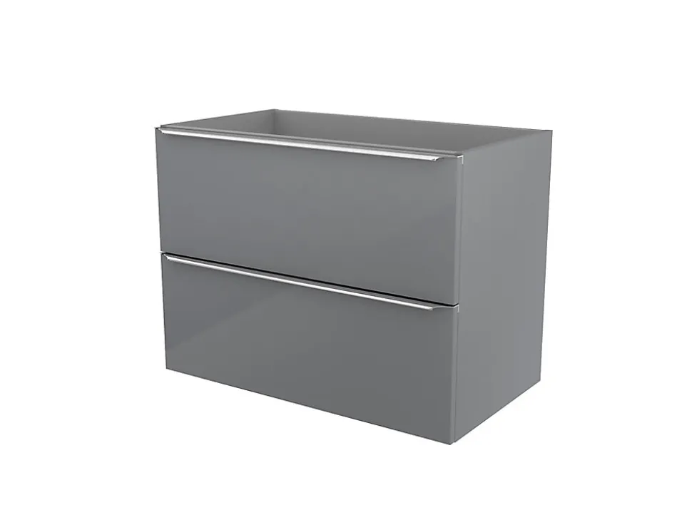 Meuble sous vasque suspendu gris brillant l.80 x H.60 x P.45 cm, GoodHome Imandra