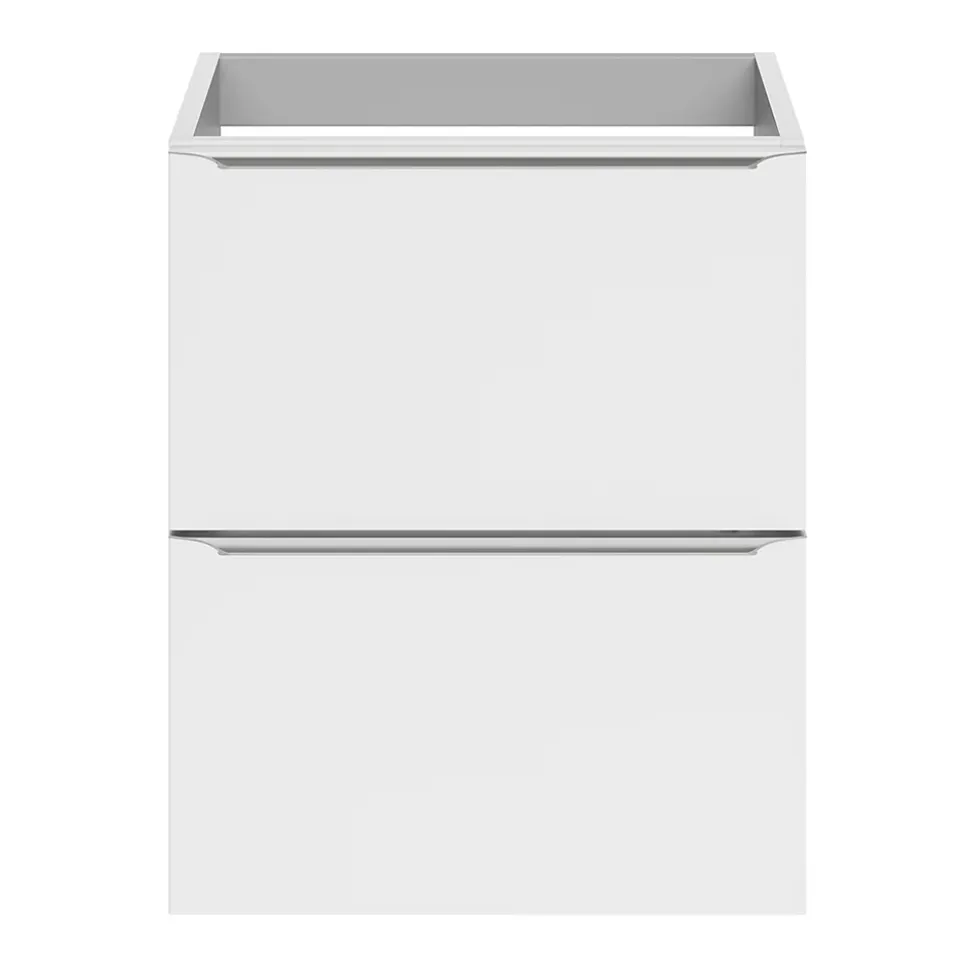 Meuble sous vasque suspendu faible profondeur blanc brillant l.50 x H.60 x P.36 cm, GoodHome Imandra