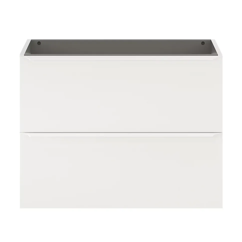 Meuble sous vasque suspendu faible profondeur blanc mat l.80 x H.60 x P.36 cm, GoodHome Imandra