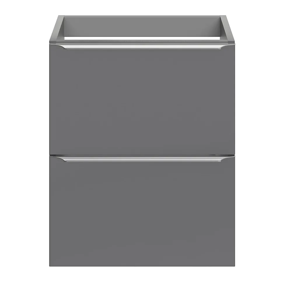 Meuble sous vasque suspendu faible profondeur gris brillant l.50 x H.60 x P.36 cm, GoodHome Imandra