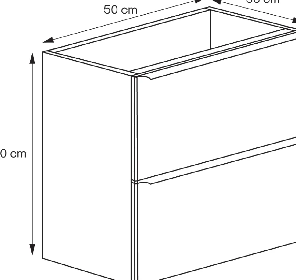 Meuble sous vasque suspendu faible profondeur gris brillant l.50 x H.60 x P.36 cm, GoodHome Imandra
