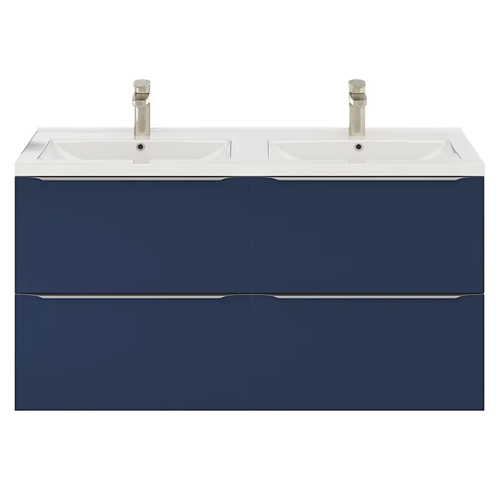 Meuble sous vasque suspendu bleu nuit mat l.120 x H.60 x P.45 cm, GoodHome Imandra