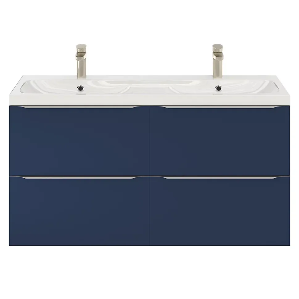 Meuble sous vasque suspendu bleu nuit mat l.120 x H.60 x P.45 cm, GoodHome Imandra