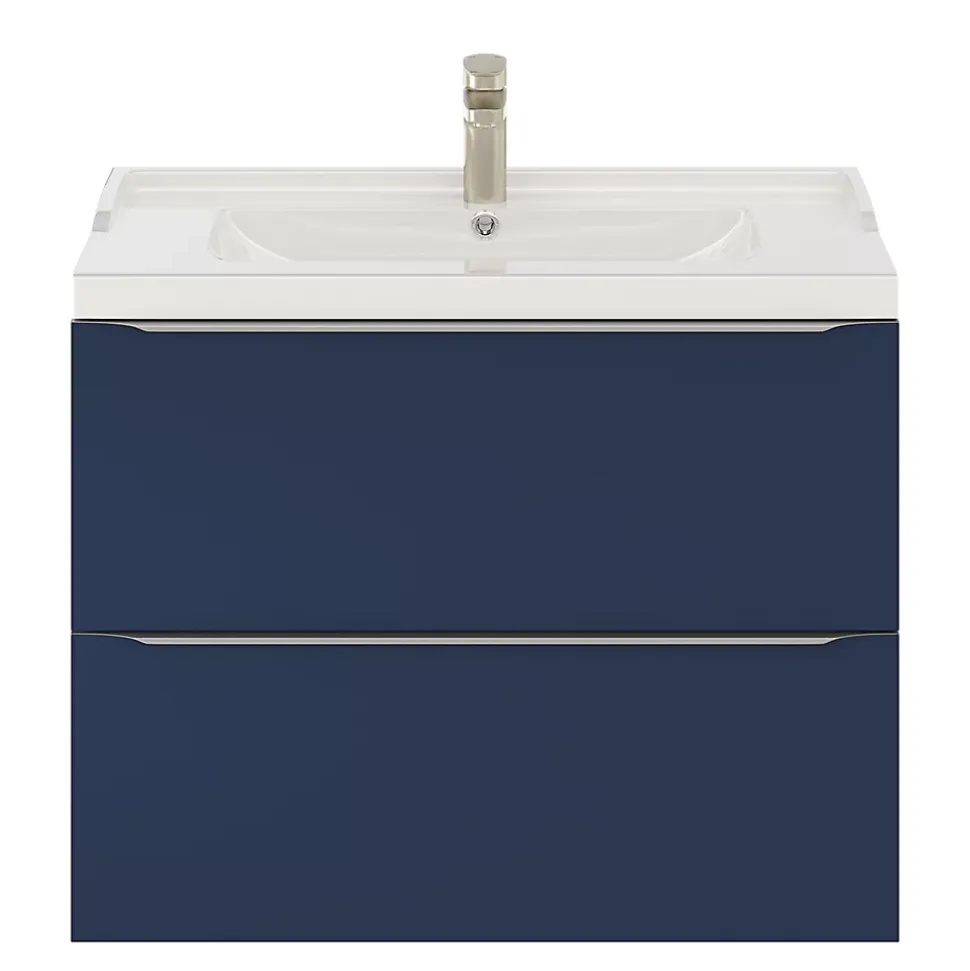 Meuble sous vasque suspendu bleu nuit mat l.80 x H.60 x P.45 cm, GoodHome Imandra