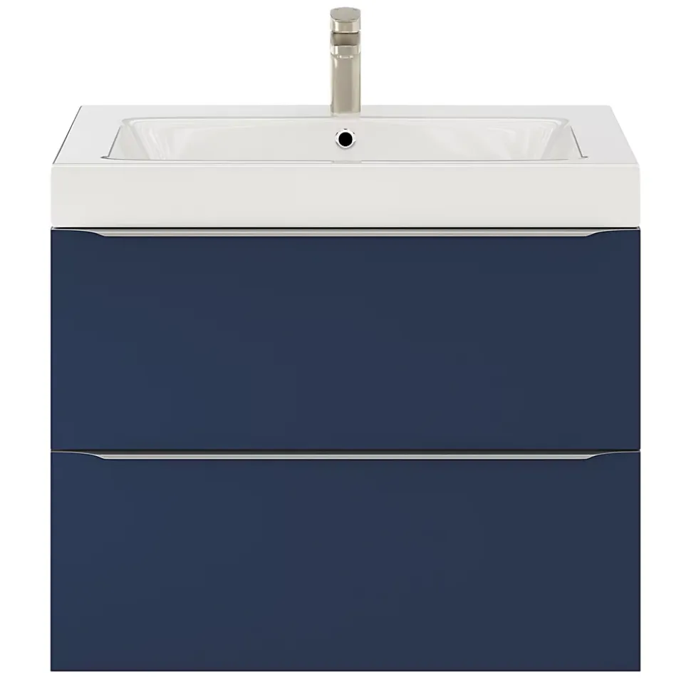 Meuble sous vasque suspendu bleu nuit mat l.80 x H.60 x P.45 cm, GoodHome Imandra