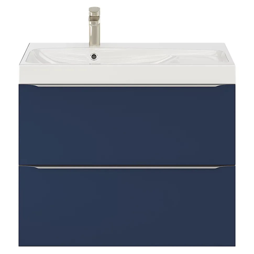 Meuble sous vasque suspendu bleu nuit mat l.80 x H.60 x P.45 cm, GoodHome Imandra