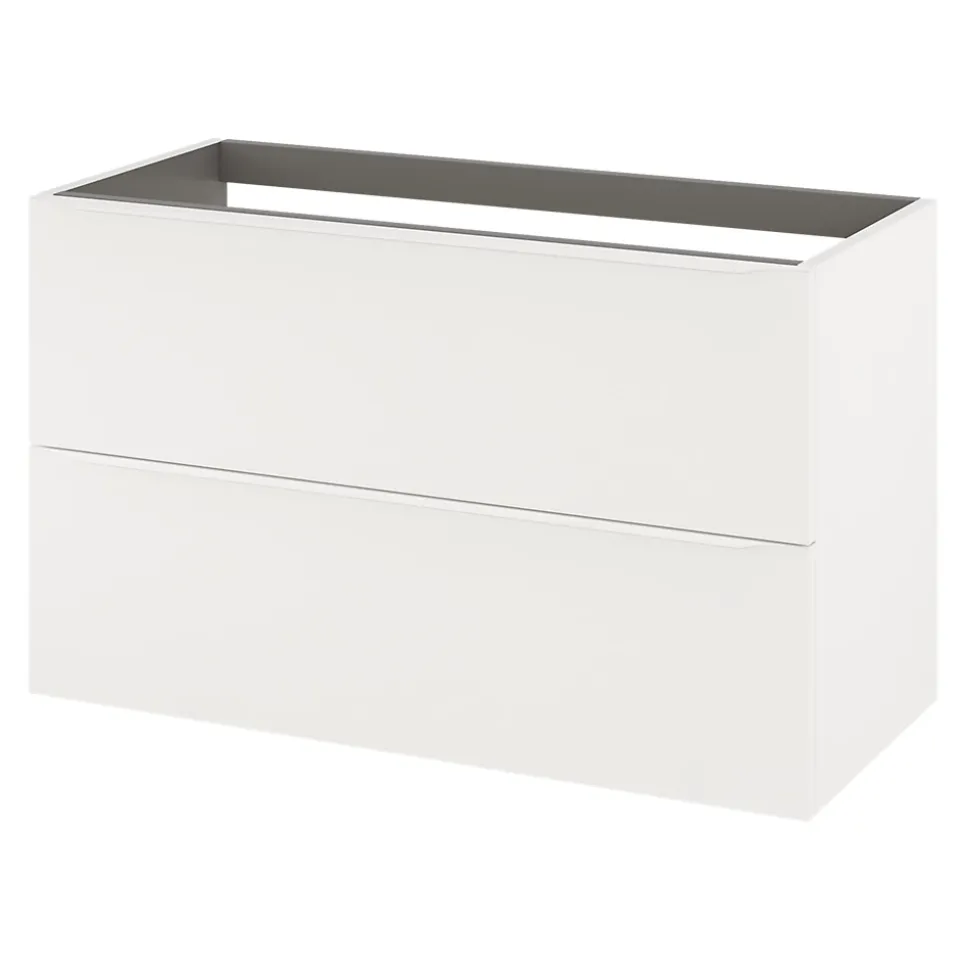 Meuble sous vasque suspendu blanc mat l.100 x H.60 x P.45 cm, GoodHome Imandra