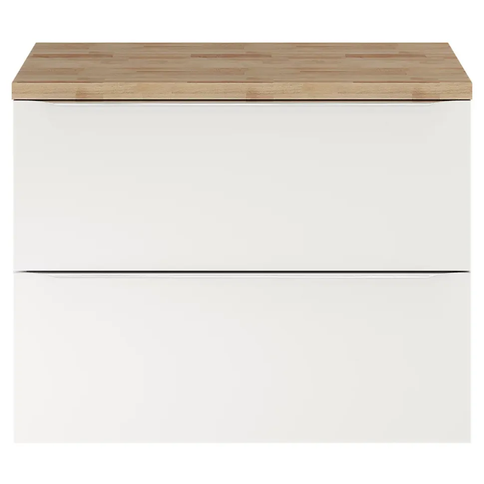 Meuble sous vasque suspendu blanc brillant l.80 x H.60 x P.45 cm, GoodHome Imandra
