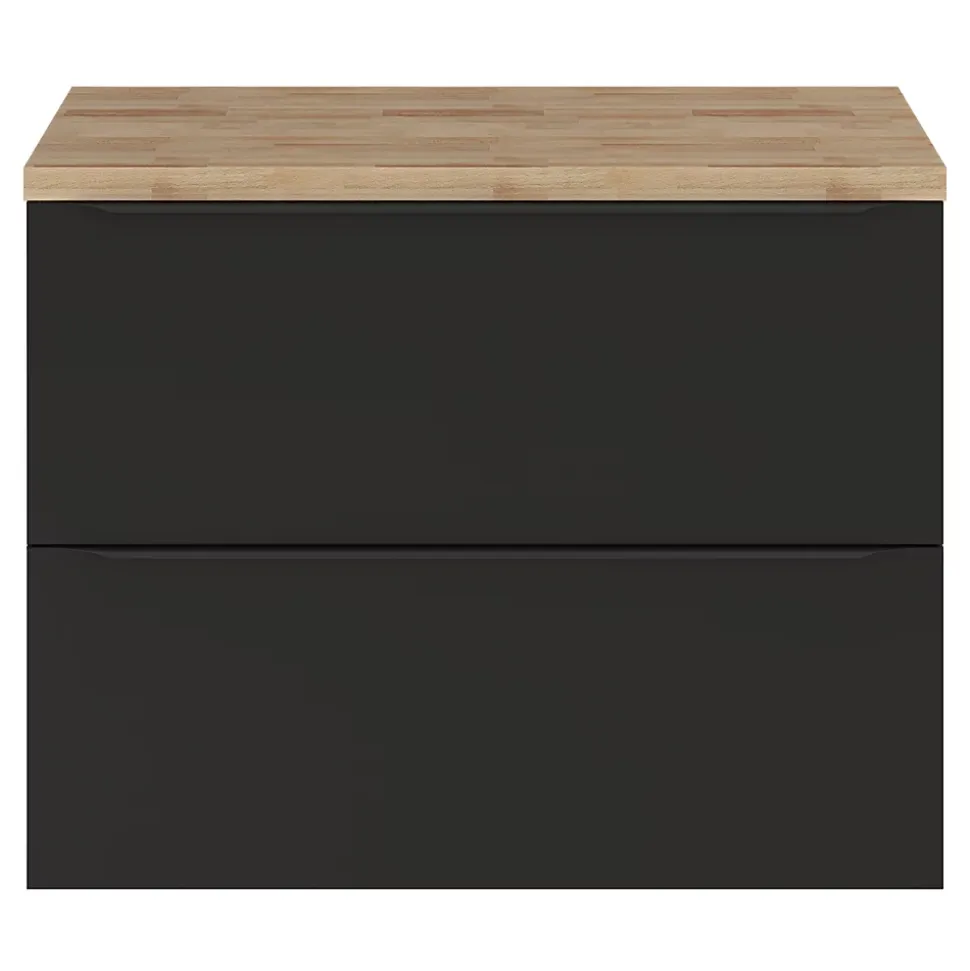 Meuble sous vasque suspendu noir mat l.80 x H.60 x P.45 cm, GoodHome Imandra