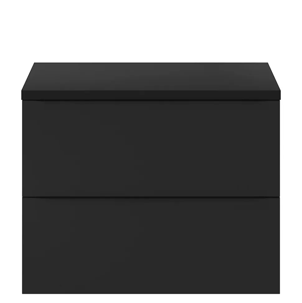Meuble sous vasque suspendu noir mat l.80 x H.60 x P.45 cm, GoodHome Imandra