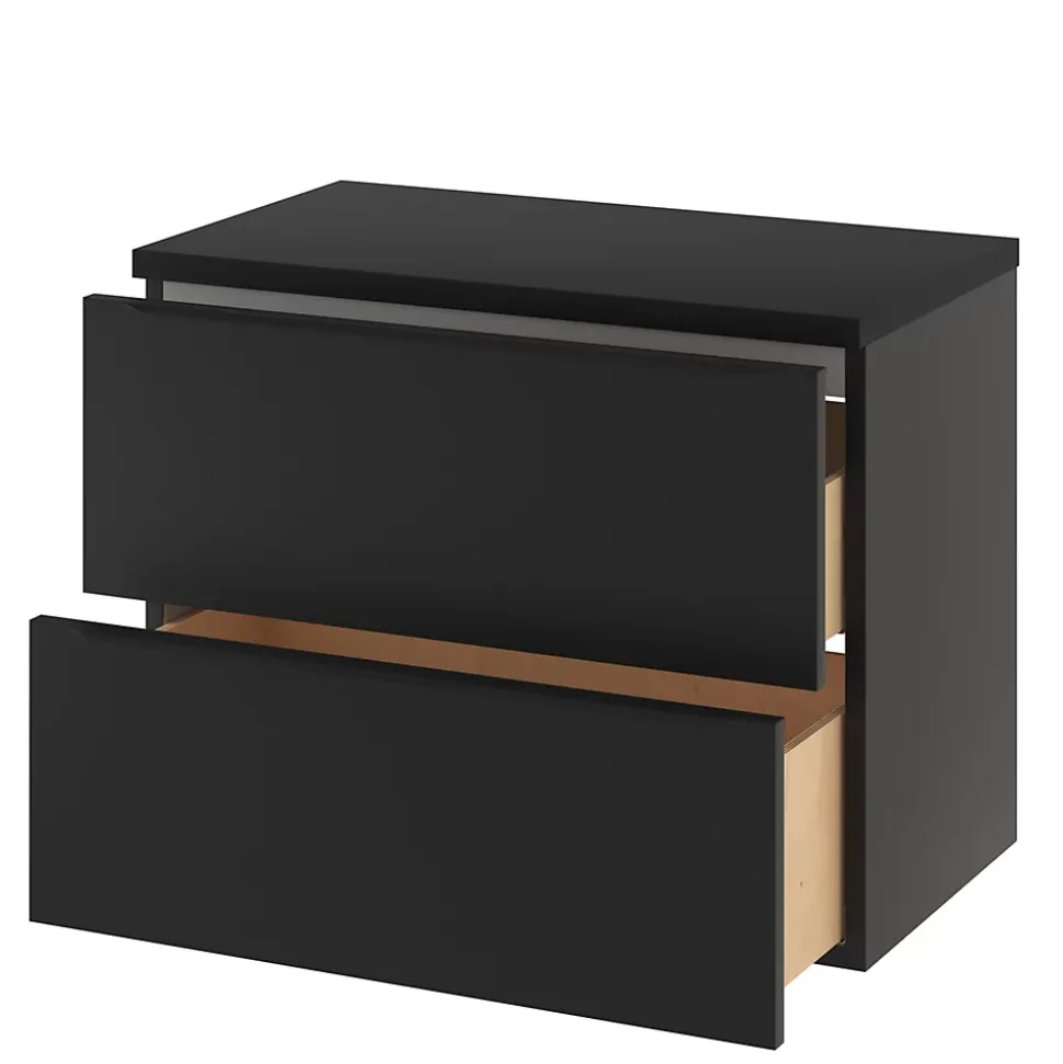 Meuble sous vasque suspendu noir mat l.80 x H.60 x P.45 cm, GoodHome Imandra