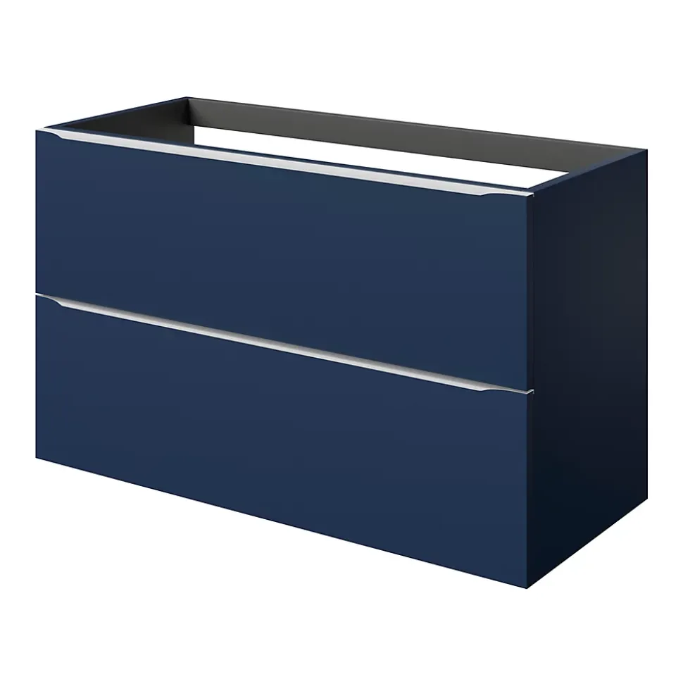 Meuble sous vasque suspendu bleu nuit mat l.100 x H.60 x P.45 cm, GoodHome Imandra