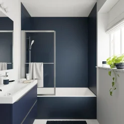 Meuble sous vasque suspendu bleu nuit mat l.100 x H.60 x P.45 cm, GoodHome Imandra