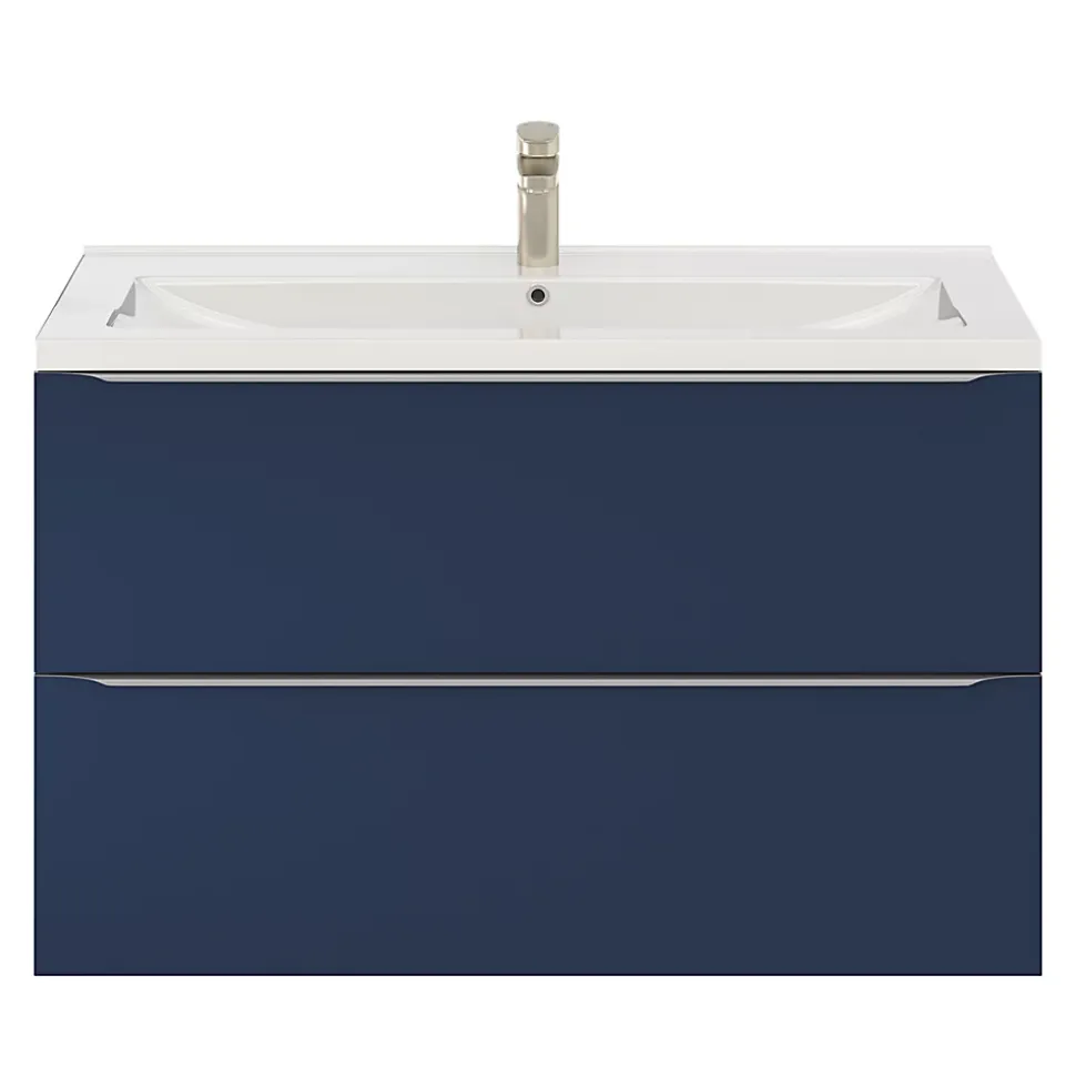 Meuble sous vasque suspendu bleu nuit mat l.100 x H.60 x P.45 cm, GoodHome Imandra