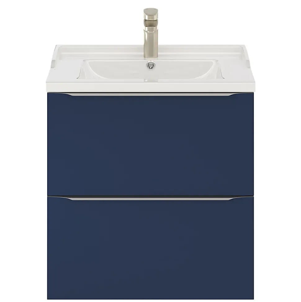 Meuble sous vasque suspendu bleu nuit mat l.60 x H.60 x P.45 cm, GoodHome Imandra