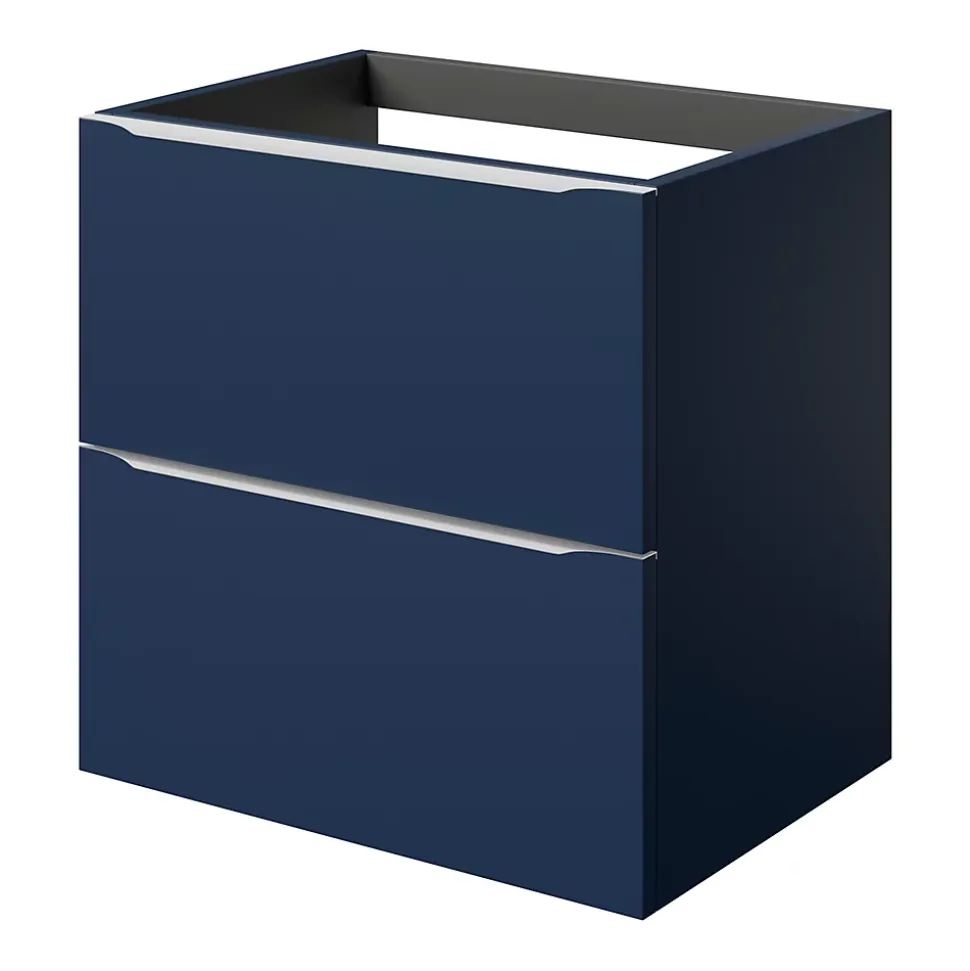 Meuble sous vasque suspendu bleu nuit mat l.60 x H.60 x P.45 cm, GoodHome Imandra