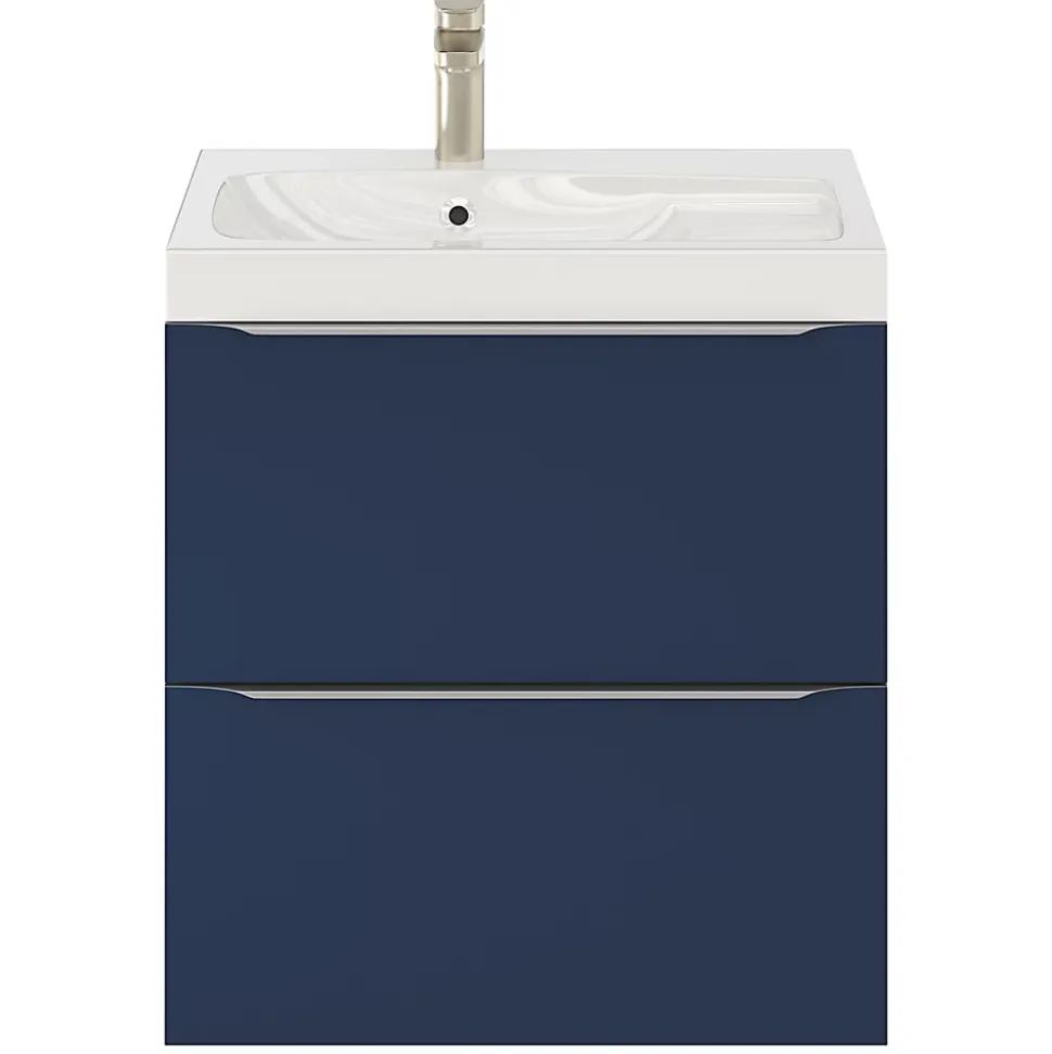 Meuble sous vasque suspendu bleu nuit mat l.60 x H.60 x P.45 cm, GoodHome Imandra