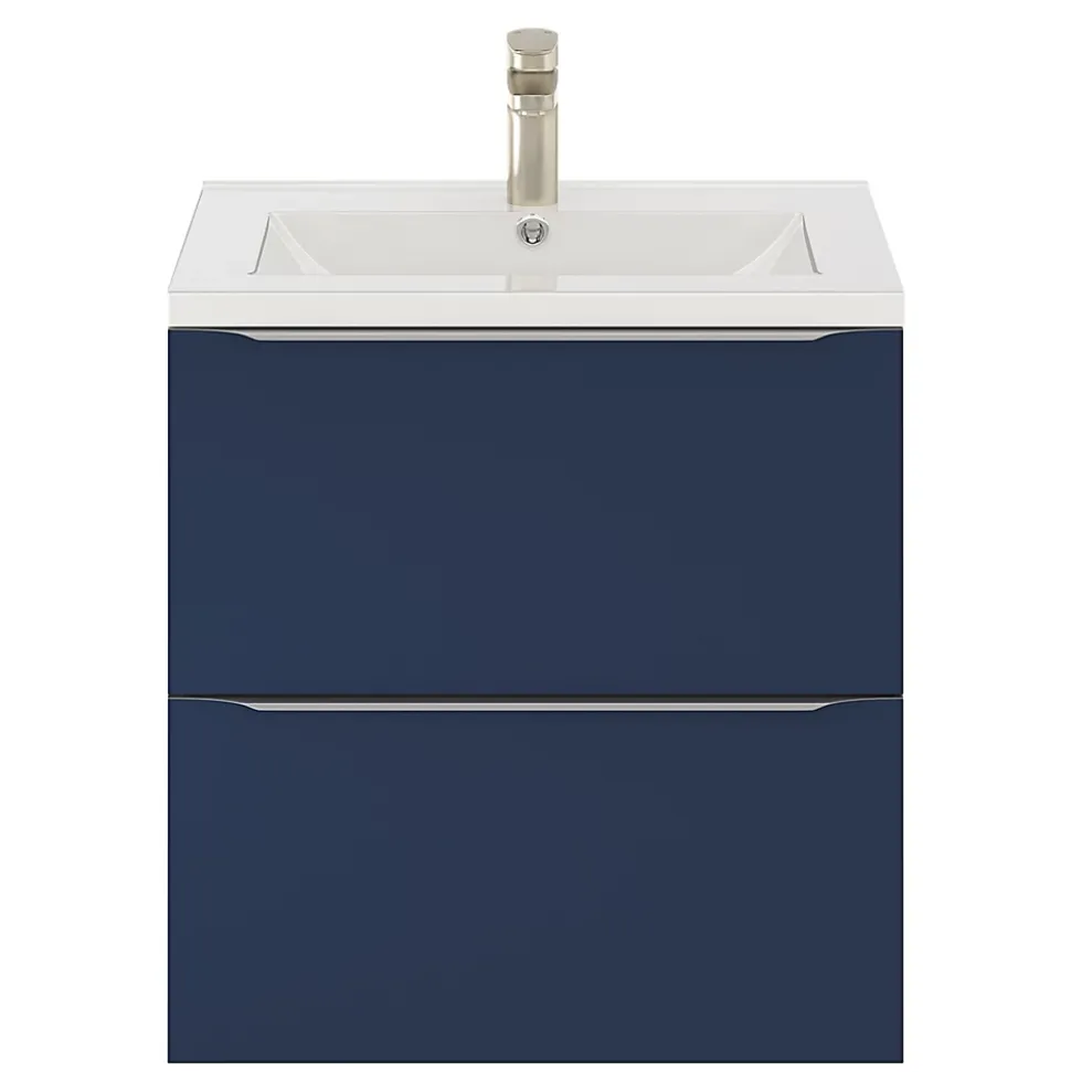 Meuble sous vasque suspendu bleu nuit mat l.60 x H.60 x P.45 cm, GoodHome Imandra