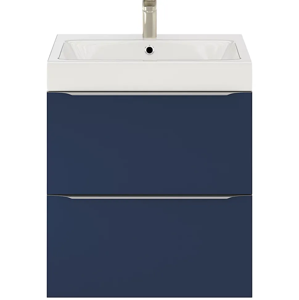 Meuble sous vasque suspendu bleu nuit mat l.60 x H.60 x P.45 cm, GoodHome Imandra