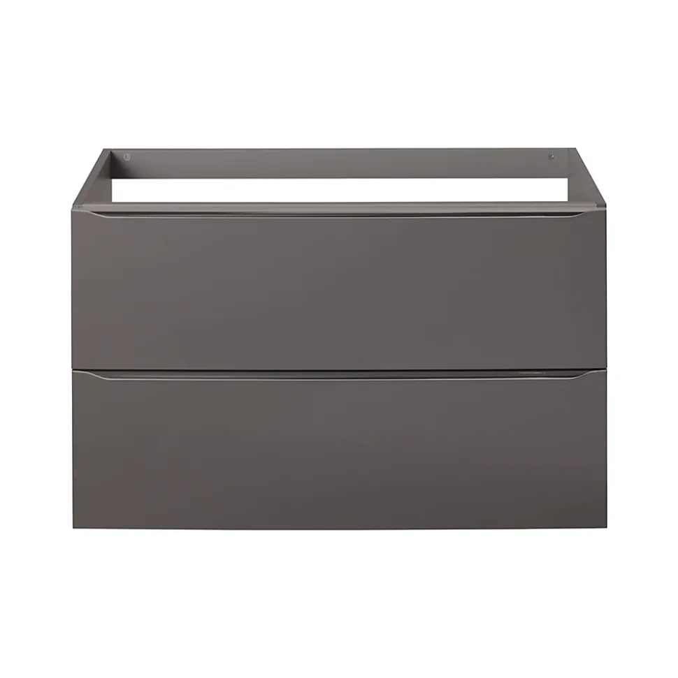 Meuble sous vasque suspendu gris taupe brillant l.100 x H.60 x P.45 cm, GoodHome Imandra