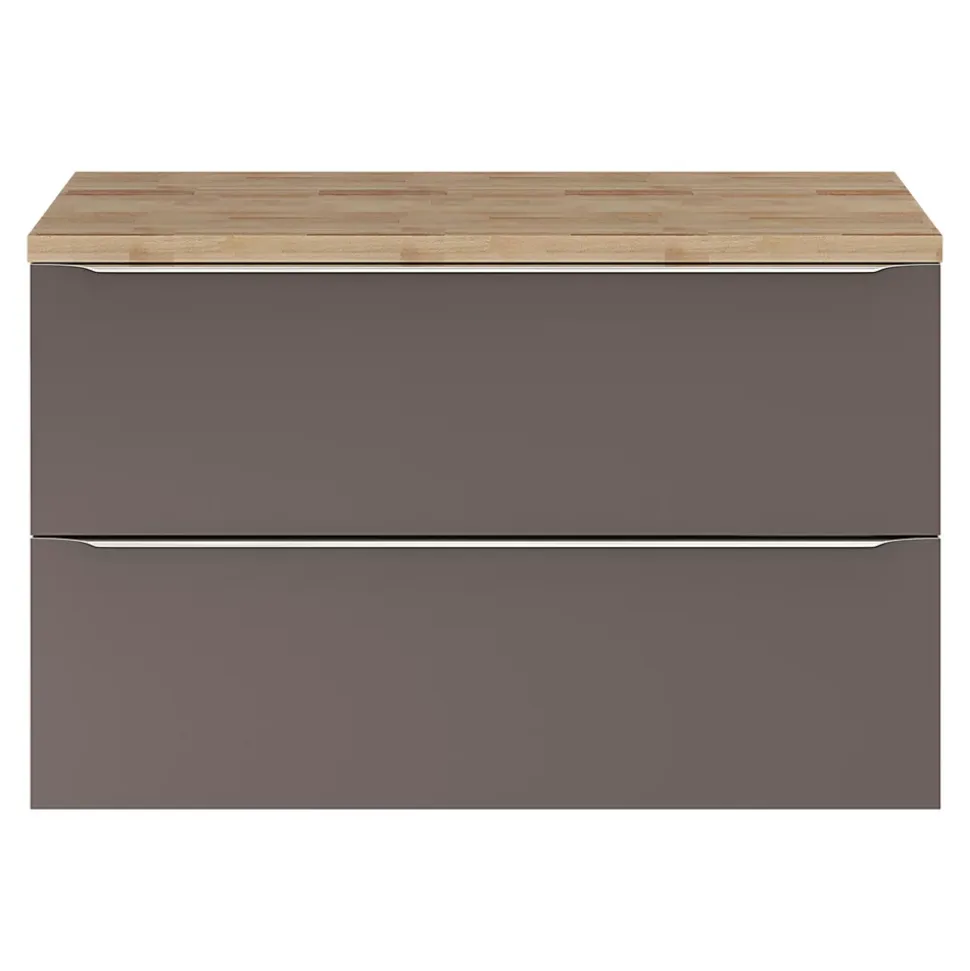 Meuble sous vasque suspendu gris taupe brillant l.100 x H.60 x P.45 cm, GoodHome Imandra