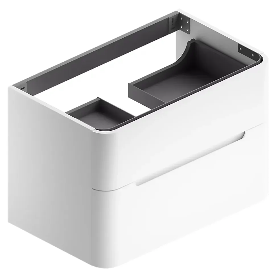 Meuble sous vasque suspendu blanc mat l.84 x H.55 x P.50,5 cm, Alba