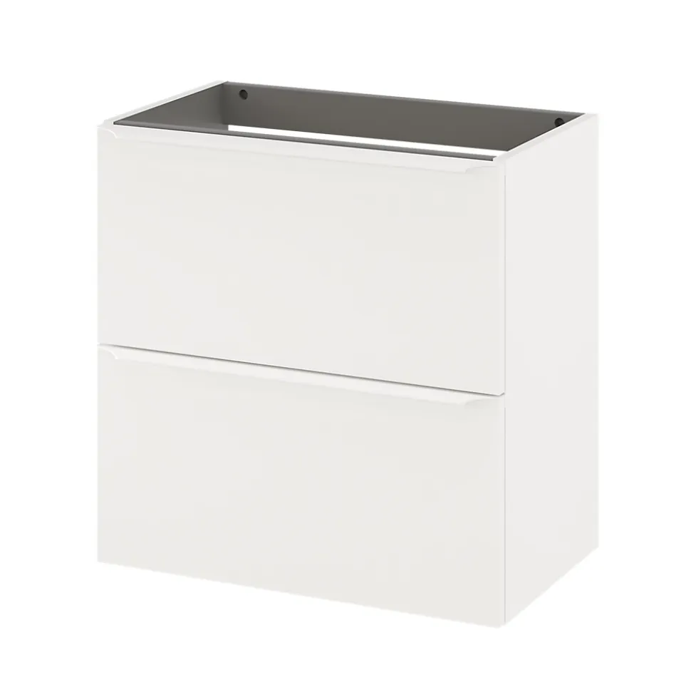 Meuble sous vasque suspendu faible profondeur blanc mat l.60 x H.60 x P.36 cm, GoodHome Imandra