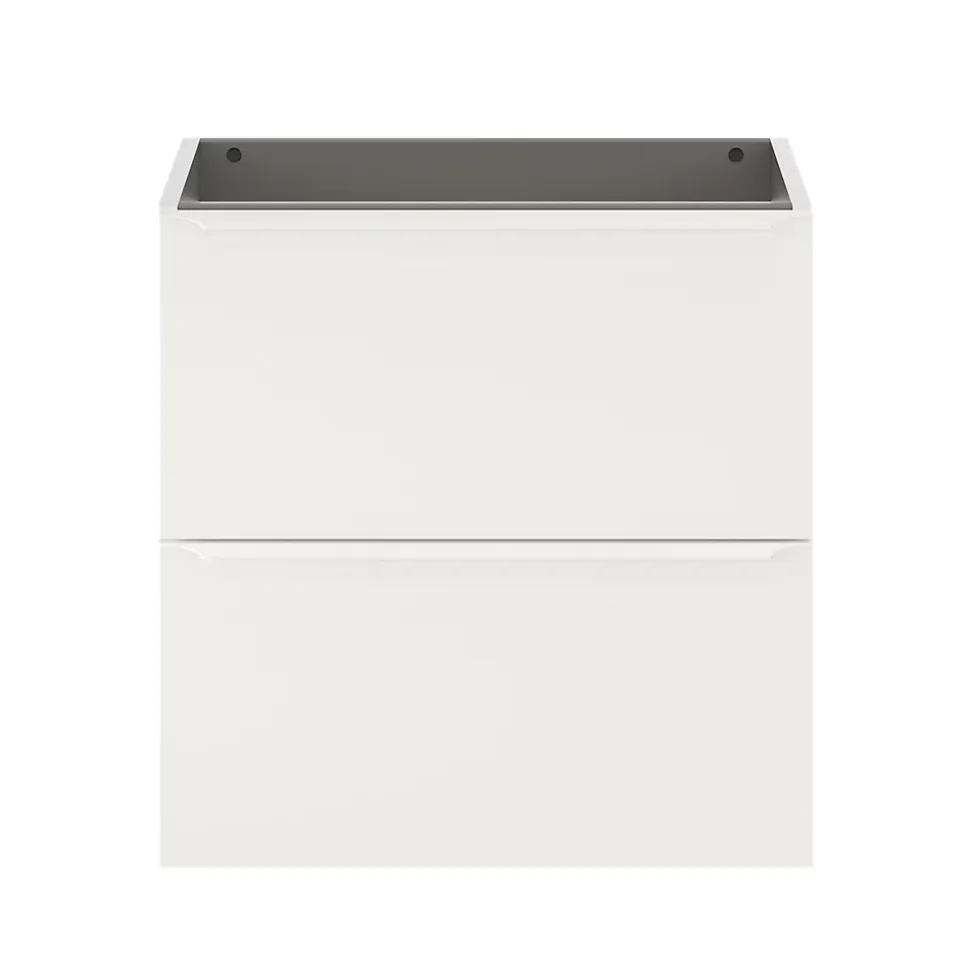 Meuble sous vasque suspendu faible profondeur blanc mat l.60 x H.60 x P.36 cm, GoodHome Imandra