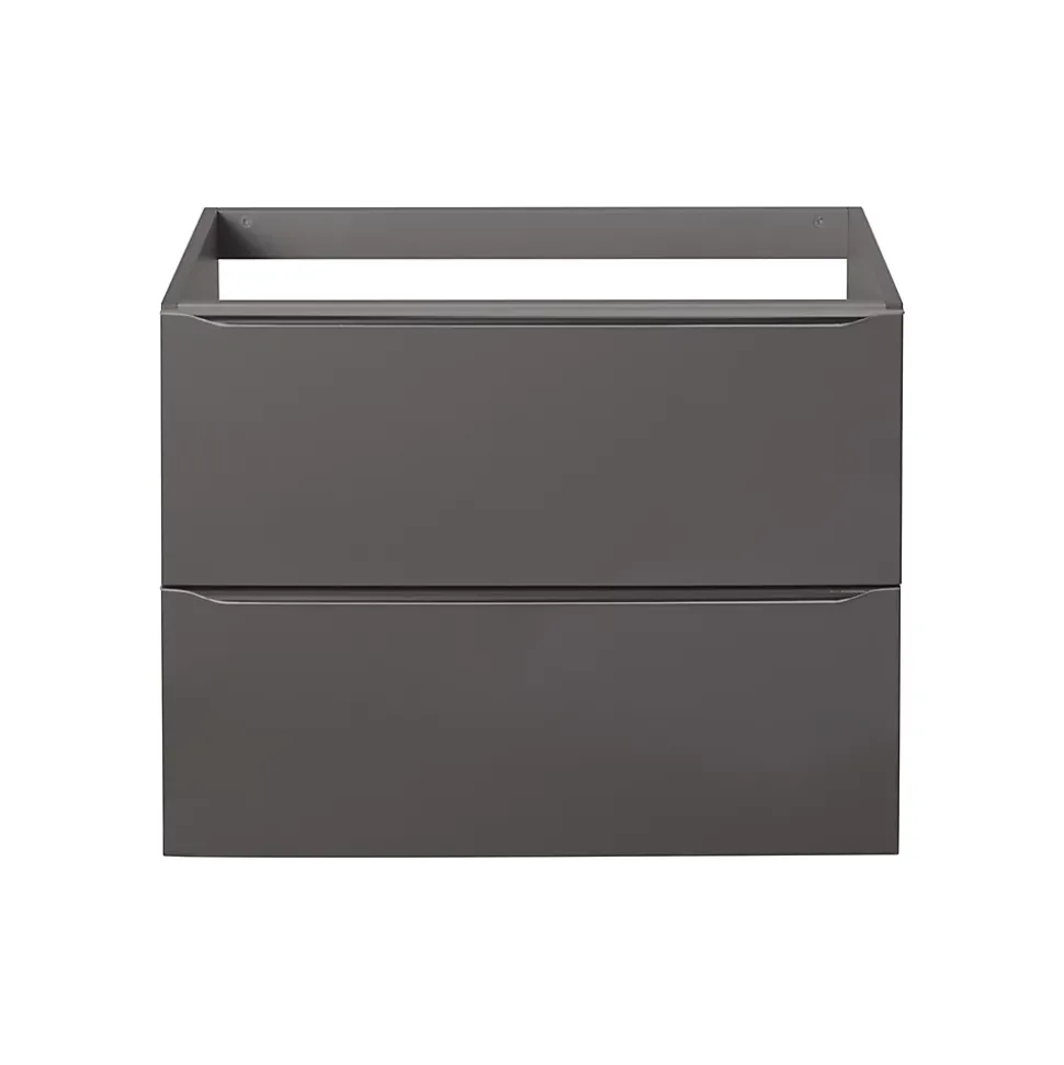 Meuble sous vasque suspendu gris taupe brillant l.80 x H.60 x P.45 cm, GoodHome Imandra